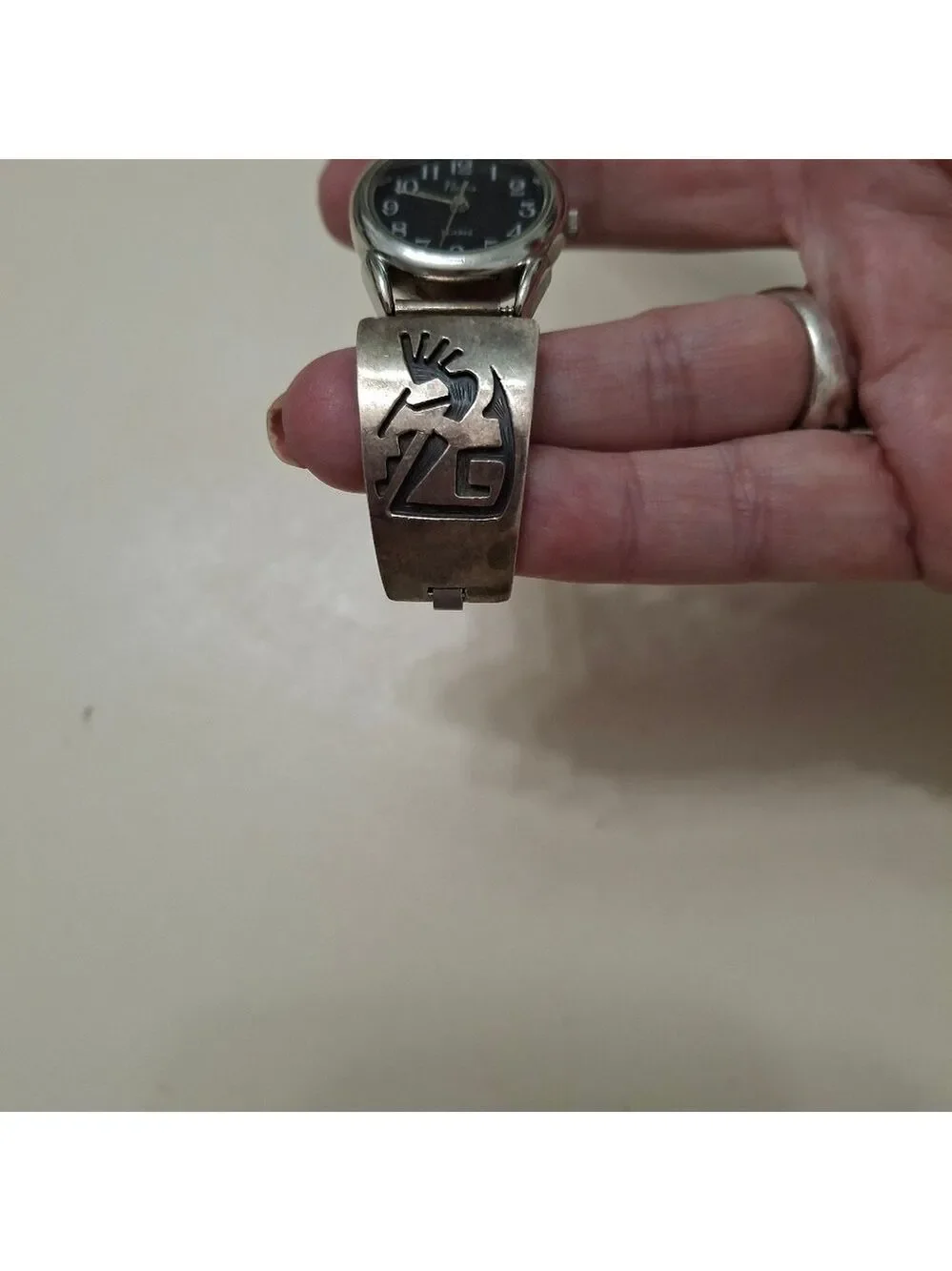Nadia Sterling silver kokopelli watch needs A battery Vintage